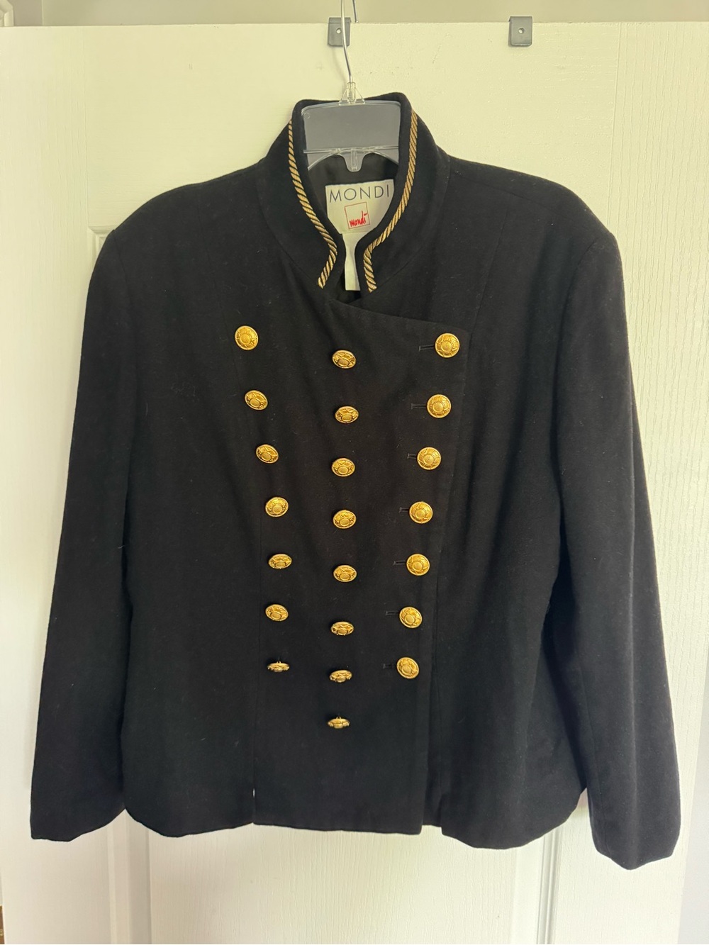 MONDI vintage Black Military-Style Blazer with Gold Buttons